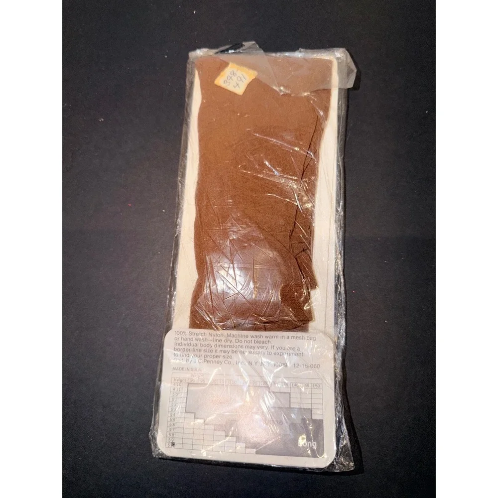 Vintage JCPenney Pantyhose Coffee Bean 10 Average Reinforced Toe Nude Heel USA